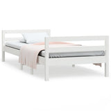 Bed Frame without Mattress White 75x190 cm Small Single Solid Wood Pine 821640