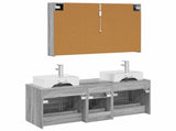 Bathroom Furniture Set 4 pcs Grey Sonoma 3406828
