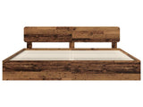 Bed Frame with Headboard Old Wood 200 x 200 cm Solid Pine Wood 3412040