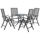 Reclining Garden Chair Set 5 pcs Anthracite Powder-coated Steel 3283761