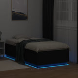 Bed Frame with LED without Mattress Black 75x190 cm Small Single 3209668