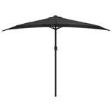 Balcony Parasol with Aluminium Pole Black 300x155x223 cm Half 312504