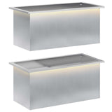 Garden Planter with LED 2 pcs Silver 40 x 80 x 40 cm 8008165