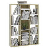 ZNTS Room Divider/Book Cabinet White and Sonoma Oak 100x24x140 cm Engineered Wood 800446