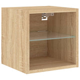6 Piece TV Wall Units with LED Sonoma Oak Engineered Wood 3216617