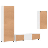 TV Cabinet Set FLORIN 3 pcs High Gloss White Engineered Wood 3397968