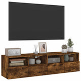 TV Wall Cabinets 2 pcs Smoked Oak 60x30x30 cm Engineered Wood 836863