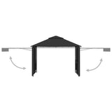Gazebo with Double Extending Roofs 3x3x2.75 m Anthracite 180g/m 48004