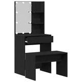 LED Dressing Table Set 2 pcs Black Oak Engineered Wood 3333069
