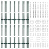 Embedded Fence Post 44 pcs Green 140 cm Powder-Coated Steel 3335919