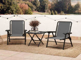 Three-Piece Garden Table and Chair Set - Dark Grey T3398P317837