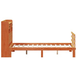 ZNTS Bookcase Bed without Mattress Wax Brown 135x190 cm Double Solid Wood Pine 3322809