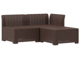 3-Seater Garden Sofa Rattan Look PP Brown 8011885
