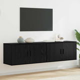 Wall-mounted TV Cabinet Set 2 pcs Black Oak 80 x 34.5 x 40 cm 3415603