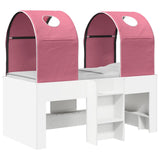Bed with Tunnel 4 pcs White and Pink Engineered Wood 3423488