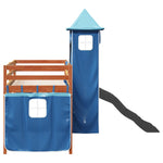 Kids' Loft Bed with Tower Blue 80x200 cm Solid Wood Pine 3309126