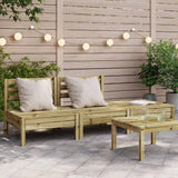 Garden Sofa Natural Pine Impregnated pine wood 3-Seater Modular 838039