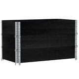 Pallet Collars 3 pcs Black 100x50 cm Solid Wood Pine 3295371