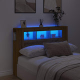 LED Headboard Artisan Oak 140x18.5x103.5 cm Engineered Wood 857687
