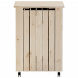 Laundry Basket with Wheels RANA 45x45x64 cm Solid Wood Pine 4002333