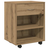 Rolling Cabinet Artisan Oak 46x36x59 cm Engineered Wood 856661