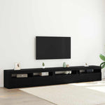 TV Cabinet Set 3 pcs Black oak 270 x 35 x 40 cm Engineered wood 3332509