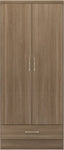 ZNTS Nevada 2 Door 1 Drawer Wardrobe 100-101-115