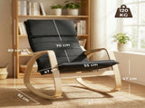 Lounge Chair, Comfortable Relax Rocking Chair with Headrest, 67W x 92D x 89H cm, Black T3398P548066