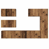 TV Cabinet Set Wall-mounted 6 pcs Old Wood Engineered Wood 3393264