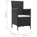 42913 7 Piece Outdoor Dining Set with Cushions Poly Rattan