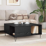 Coffee Table Black Oak 80 x 80 x 36.5 cm Engineered Wood 881668