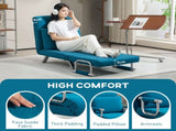 4-in-1 Faux Suede Chair Bed - Blue T3398P328337