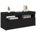 TV Cabinet with LED Lights Black 90x35x40 cm 804383