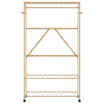 ZNTS Clothes Rack with Shelves and Wheels 110x40x180 cm Bamboo 4008923