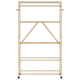 ZNTS Clothes Rack with Shelves and Wheels 110x40x180 cm Bamboo 4008923