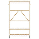 Clothes Rack with Shelves and Wheels 110x40x180 cm Bamboo 4008923