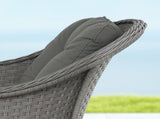 Four-Piece Rattan Set, with Glass-Top Table - Light Grey T3398P327907