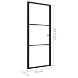 Interior doors 83 x 201.5 cm Aluminium Black and Transparent 151199
