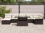 Garden Sofa Set with Cushion 8 pcs Brown Poly rattan 3359685
