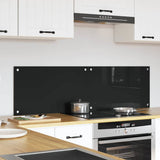 Kitchen Backsplash 2 pcs Black 70 x 40 cm Tempered Glass 3415542