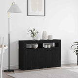 Sideboard Black Oak 116 x 30 x 75 cm Engineered Wood 3333885