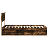 Bed Frame with Mattress Smoked Oak 90 x 200 cm Solid Pine Wood 3409811