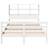 Bookcase Bed without Mattress White 160x200 cm Solid Wood Pine 3321904