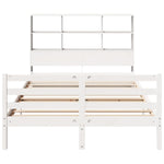 ZNTS Bookcase Bed without Mattress White 160x200 cm Solid Wood Pine 3321904