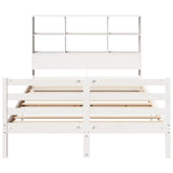ZNTS Bookcase Bed without Mattress White 135x190 cm Solid Wood Pine 3321890