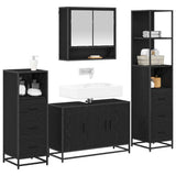 Bathroom Furniture Set 4 pcs Black Oak Engineered Wood 3402341
