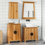3 Piece Bathroom Furniture Set Solid Wood Pine 3223457
