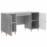 Desk with Shelf Grey Sonoma 142.5 x 50 x 75 cm Engineered Wood 3414582