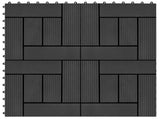 Decking Tile 11 pcs Black 30 x 30 cm WPC 42046671