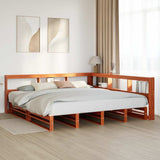 Bookcase Bed without Mattress Wax Brown 180x200cm Solid Wood Pine 3324492